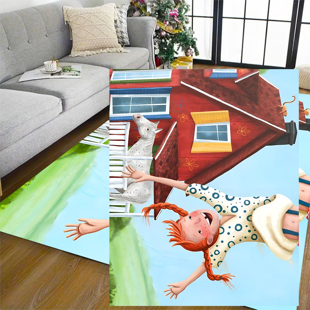Girl Near House. Floor Rug Office Rug Perfect for Living Rooms Dining Room Bedrooms Study room Antislip Carpet Decorate Offices