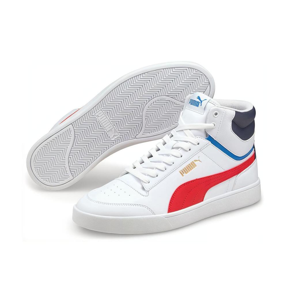 Puma Shuffle Mid White High Risk Red Unisex-Sneaker Peacoat Team-Gold 380748-03