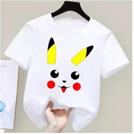 Anime Pokémon Boys Girls TShirt Cotton Retro Mens Cotton TShirt for Women Tops Casual Loose Short Sleeve Couple Y2k