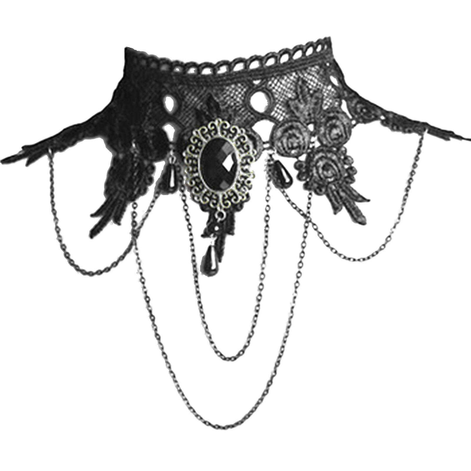 Готический кружевной чокер черный ретро готический панк стиль ожерелье для женщин девушек для украшений на Хэллоуин, аксессуар для вечеринки