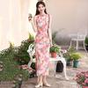 Pink Sleeveless National Style New Chinese Suzhou Long Cheongsam Improved Young Women's High Sense Can Be Worn Daily