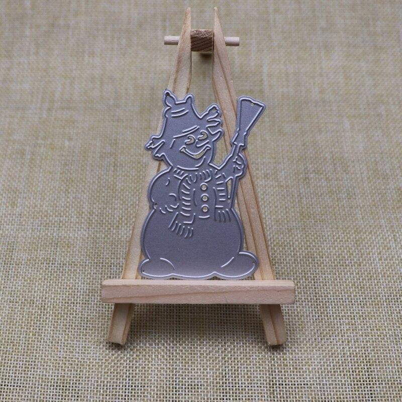 Metal Cutting Dies Christmas Snowman Broom Diy Scrapbooking Photo Album Embossing Paper Card Crafts