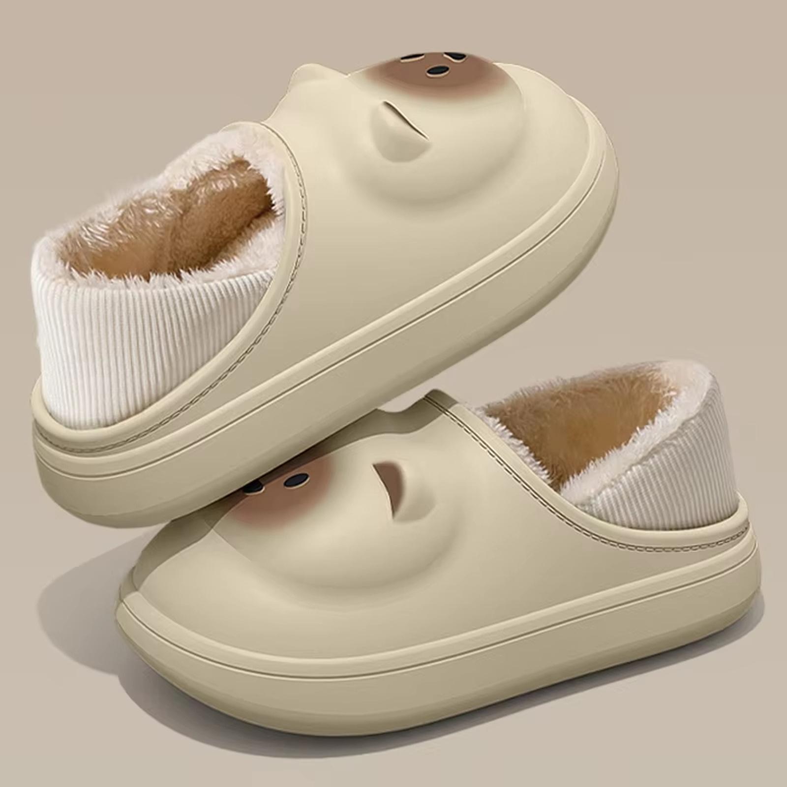 

Men s and Women s Bear Slides Cloud Slippers Summer Open Toe Slide Sandals - Beach Pool Shower Shoes with Cushioned Thick Sole(3-4(240mm), Brown) 36