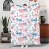 Retro Christmas Santa Claus Blanket Vintage Bow Knot Throw Blankets Holiday Party Home Decor Soft Bedding Bed Sofa Cover