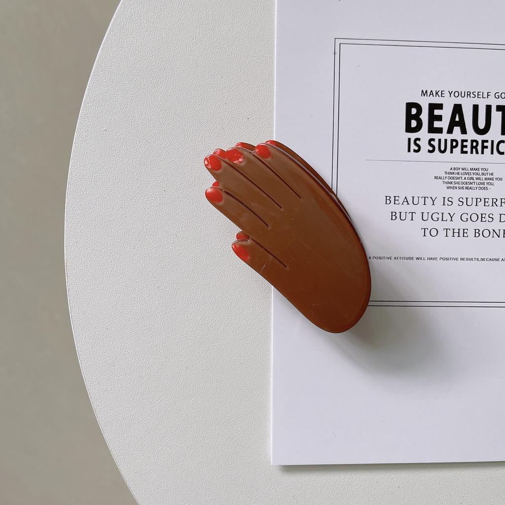 Akryl Macaron Håndflate Ansikt Skive Hårklemme Vind Hestehale Hårnål Morsom Morsom Hodeplagg