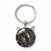 Yin Yang Double Cat Ear Gem Keychain - Trendy Unisex Alloy Accessory