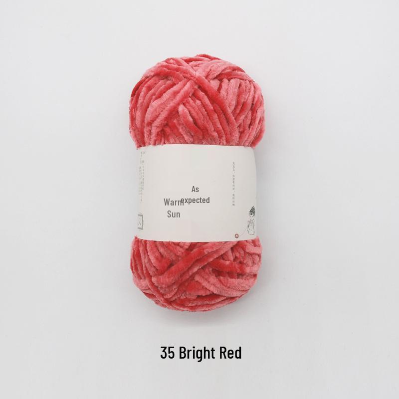 Ruyi Bird Chenille Yarn: Warm Sun Gold Velvet Ice Yarn for DIY Crochet Dolls & Blankets