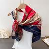 Luxury Chain Satin Imitation Silk Printing Large Square Scarf Silk Scarf Shawl Headscarf Neck Protection Scarf