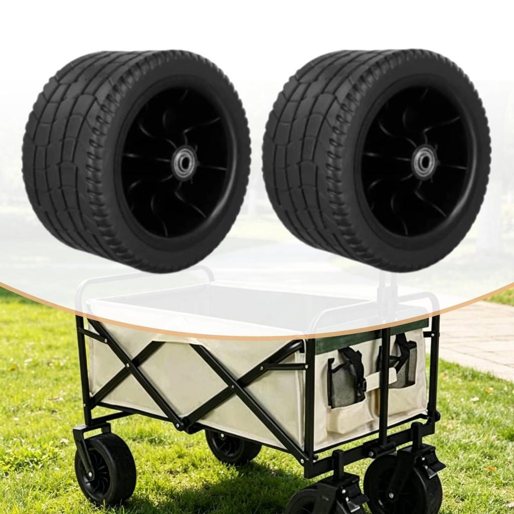 2 Pezzi Carrello Pieghevole Pneumatici di Ricambio Riparazione Antiscivolo Mano Esterno Spiaggia Robusto