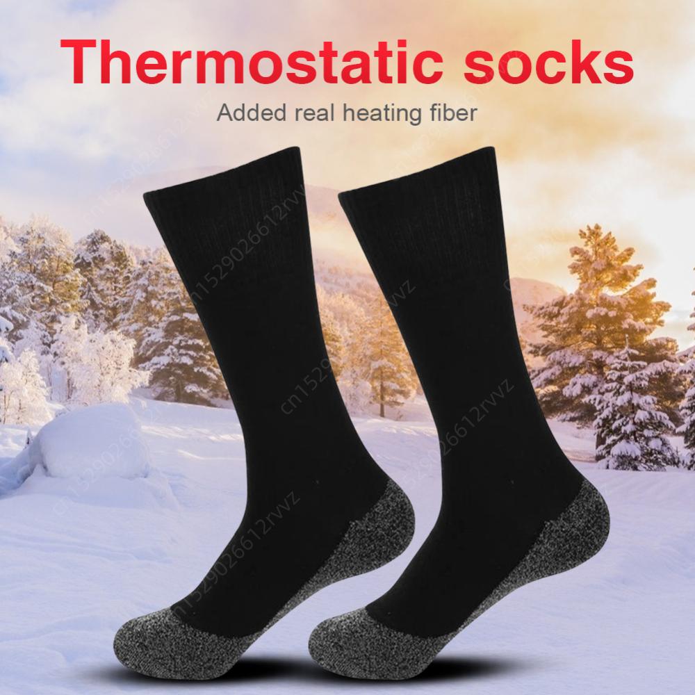 1/2Pairs Thermal Heated Socks Winter Self-Heating Socks Soft Elastic Thicken Anti-Slip Socks For Women Men Outdoor Ski Tube Sock