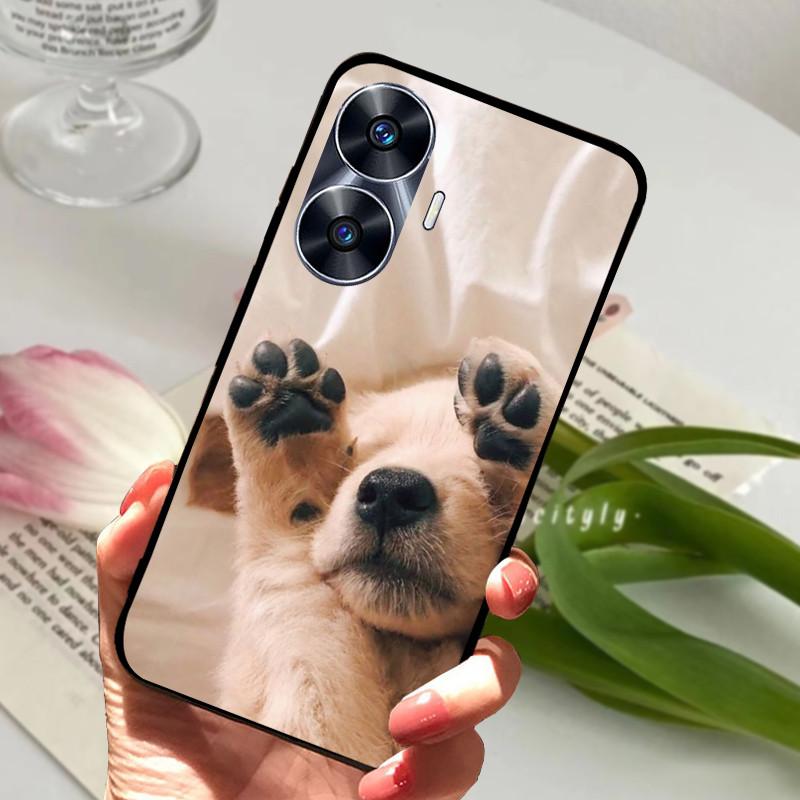 For Realme C55 Case Cool Black Soft Silicone TPU Bumper Protective Phone Case For OPPO Realme C55 C 55 Cover Fundas Shell Coque