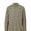 Burberry Shirts Men's Green Pointed Collar Moderate Shirt 80175631