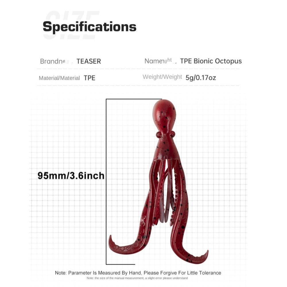 9.5cm 5g Octopus Squid Lure TPE Material Fishing Tackle 2024 Squid Skirt Lure