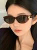 Retro Cat Eye Sunglasses Women Narrow Frame Designer Rivet Punk Gradient Lens Vintage Summer Eyewear