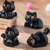 Set of 5 Cartoon Miniature Kitten Statue Black Cats Figurines Car Dashboard Ornaments For Desk Decors And Stress Relief