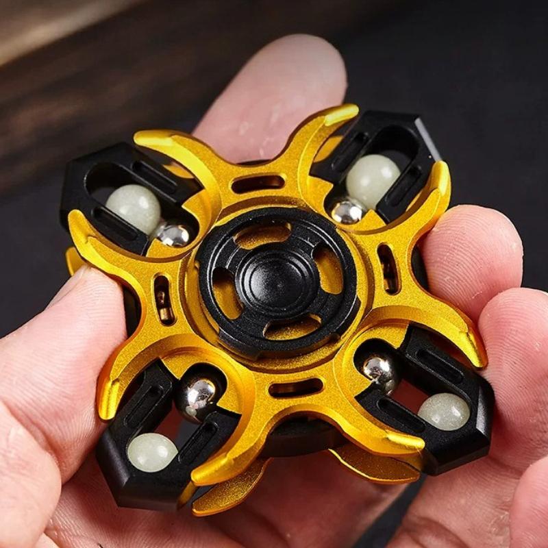 Metal Mecha Hand Fidget Spinner Luminous Rotating Spinning Top Tip EDC Stress Relief Pocket Toy Adults Men Easing Anti Anxiety