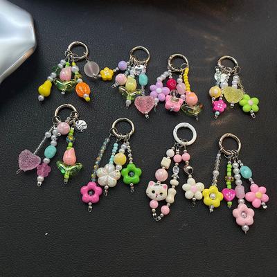 Lente-geïnspireerde Instagrammable Kleurrijke Meisjes Tulp Bloemen Kralen Hanger met Vulling Telefoonhoesje Accessoires Mode Sieraden