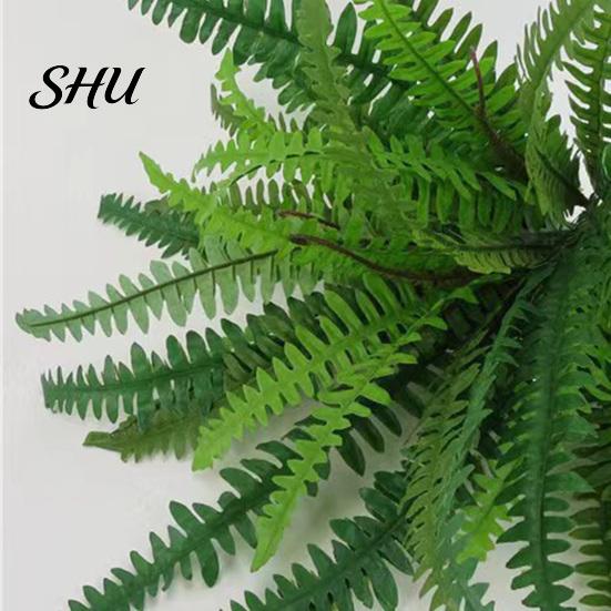 Realistic Faux Fern 1 Set Artificial UV Resistant Home Office Wedding Greenery Eco-friendly Indoor Outdoor Garden Yard Plastic Plants Fake Leaves
