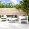 Vidaxl 7-Cz. Garden Furniture Set, White, Solid Pine Wood