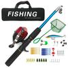 New Beginner Set Includes Spinning Reel, 1.5m Gun Handle Fishing Rod, Bait, Hook and Line, Portable Accessory Bag, Suitable for Fresh and Salt Water