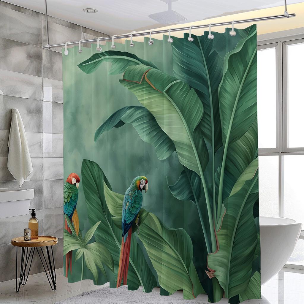 Tropical Parrot Shower Curtain - Multi-Style Bath Decor, Perfect for Those Who Love Nature-Inspired and Practical Designs