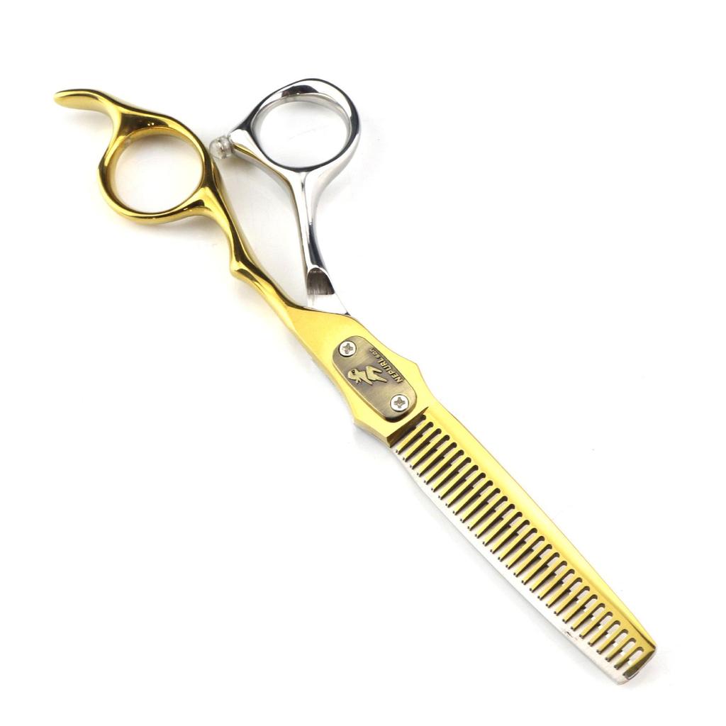 6.0" FWT-02 Napson Bright Gold Hairdressing Shears – Straight & Thinning Scissors
