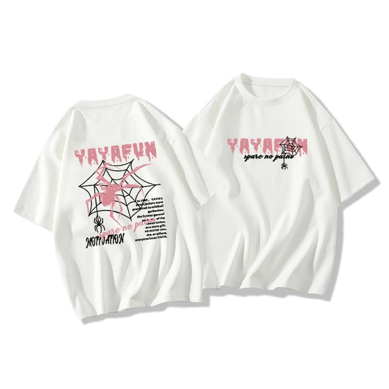 

2025 New Highend Spider Letter Summer 100 Cotton Tshirt Adults Men Outdoor Daily Cool Comfortable Versatile Soft Breathable 4XL