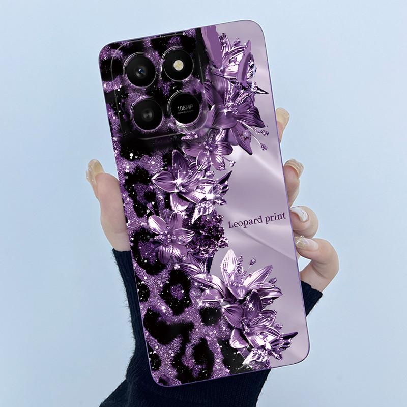 Case For Honor X7d Cute Panda Sweet Girls Cats Liquid Silicone Soft Back Cover For Honor 400 Smart 5G Bumper Protective Casing