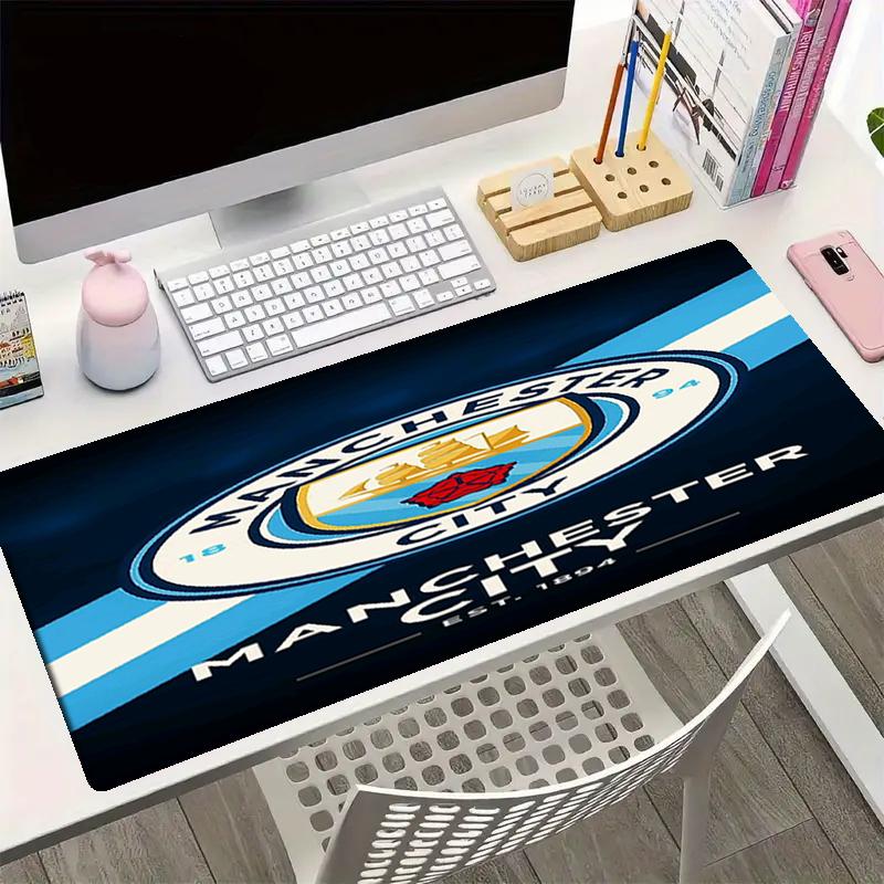 Manchester City Thema Mauspads, Rutschfeste Gummiunterseite, Multifunktionales Büro- & Heimdekor, Perfekt für die Personalisierung des Arbeitsplatzes.