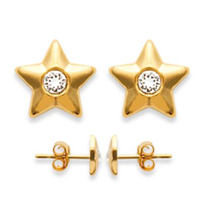 [C6298] - Vergoldete Ohrringe 'Sanfte Sterne' weißgold - 6 mm