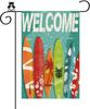 Surfboard Welcome Garden Flag Double Sided, Surf's Up Yard Lawn Sign, Beach Surfing Garden Decorations, Welcome Home Par