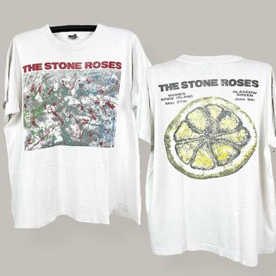 The Stone Roses Tour lata 90. Rzadki Vtg T-shirt Zespół Rockowy Koszulka z Grafiką NH28356