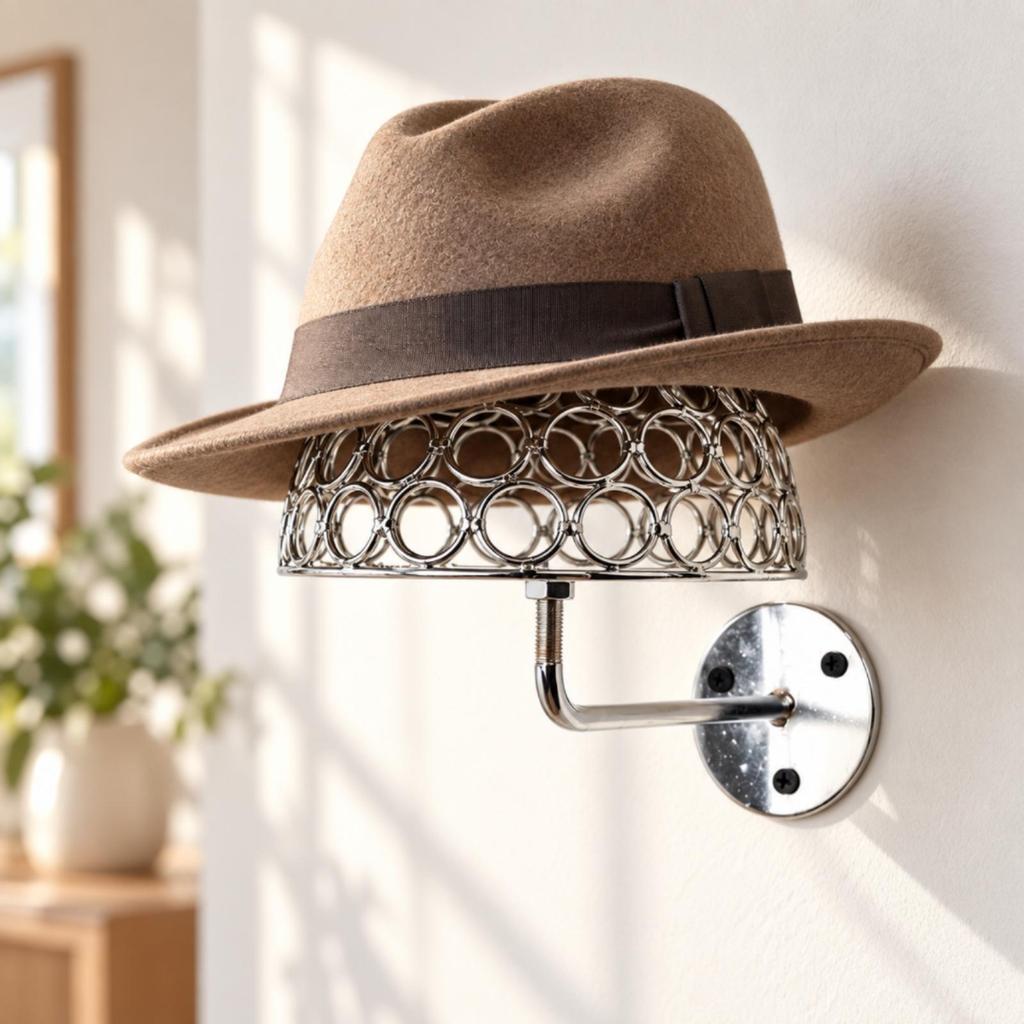 Metal Wall Hat Display Holder Sturdy Cap Organizer Sleek for Boutiques