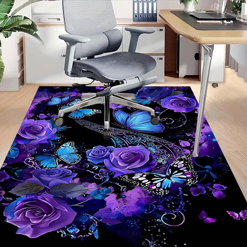 1PC Butterflies Flowers Non-Slip Floor carpet, Office, family, bedroom, Studio - Large Area Rug, Vibrant Colors-C0492