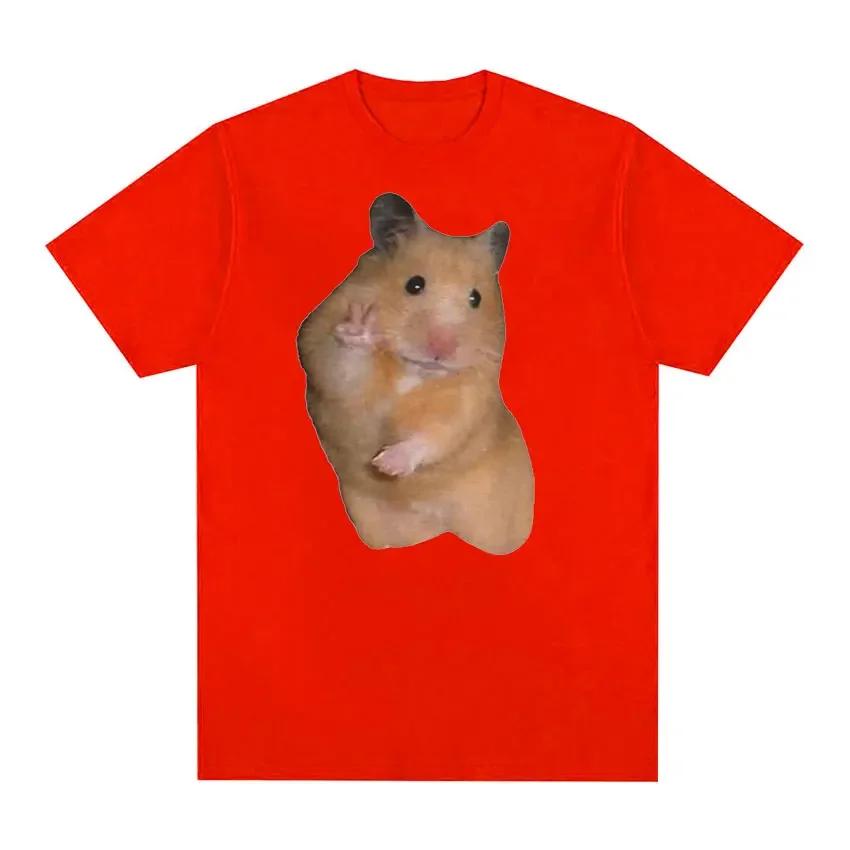 

Милая футболка с забавным мемом про хомяка для мужчин и женщин, ретро-мода, футболка с коротким рукавом, топ, повседневная хлопковая футболка оверсайз XXXXL