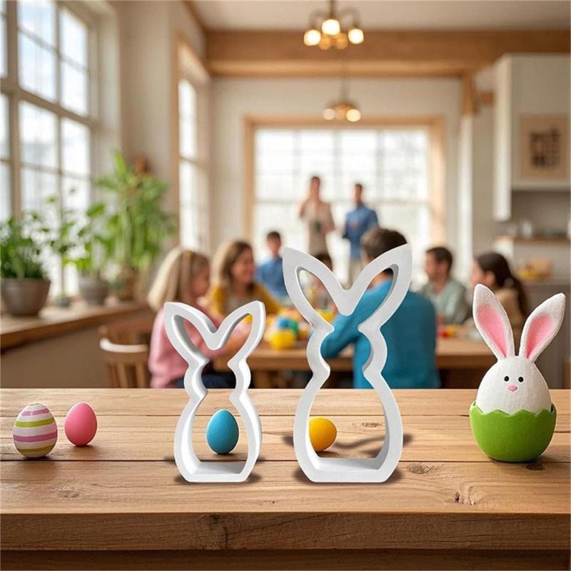 Easter Hare Silicone Candle Molds Heat Resistant for Epoxy Resin Making Candle Soap Tealight Stand Festival Decoration