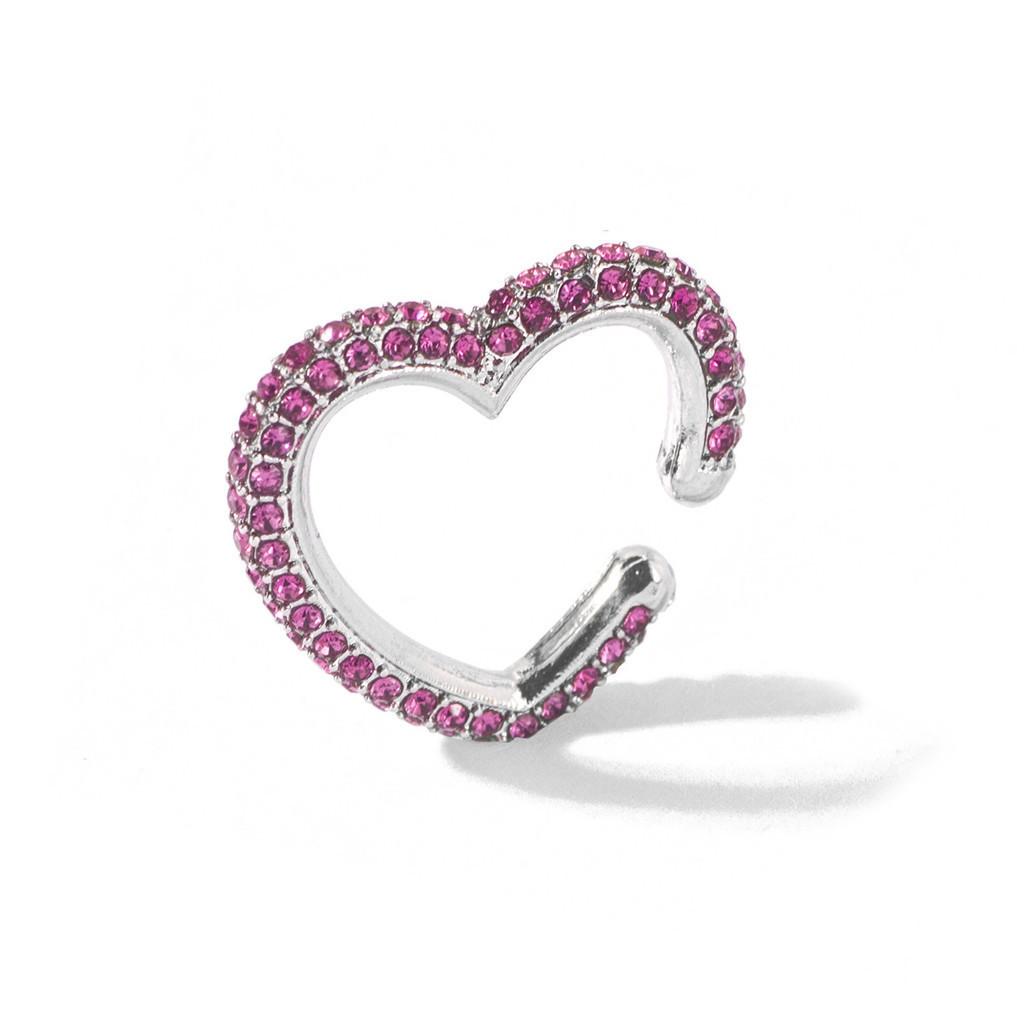 Crystal Multicolor Chic Heart Ear Cuffs For Men And Women Fashion Jewelry