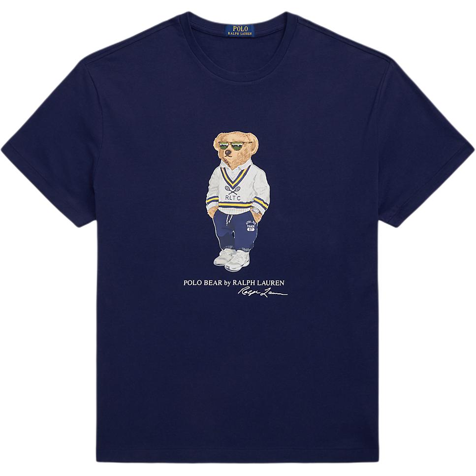 

Мужская футболка с коротким рукавом и круглым вырезом, с принтом логотипа медведя Polo Ralph Lauren, темно-синяя MNPOTSH1N822636-410 L