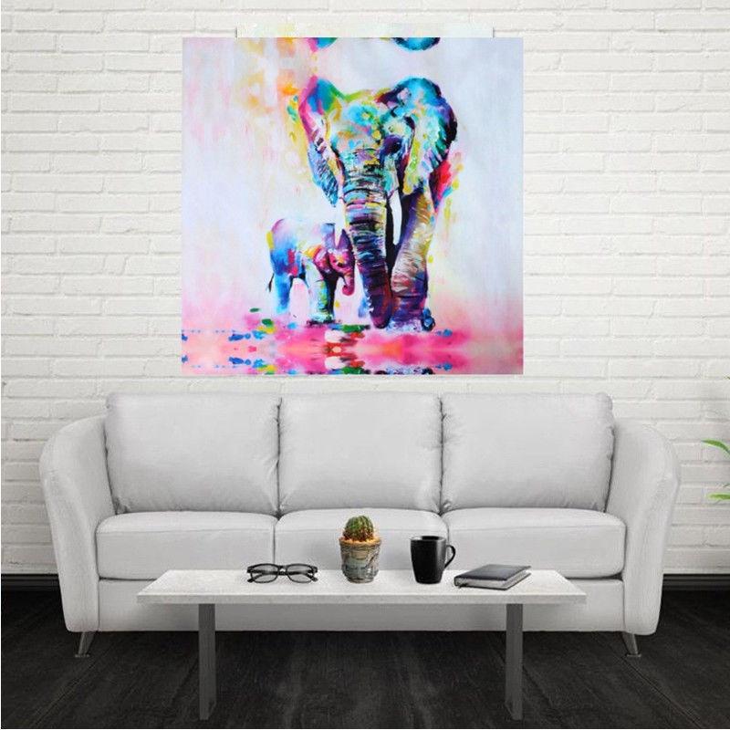 Stylish And Timeless Elephant Oil Canvas Painting For Wall Art