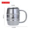 500/450ml Double Stainless Steel Beer Cup Outdoor Camping Western Coffee Cup With Handle Insulated Portable Water Cup Mugs