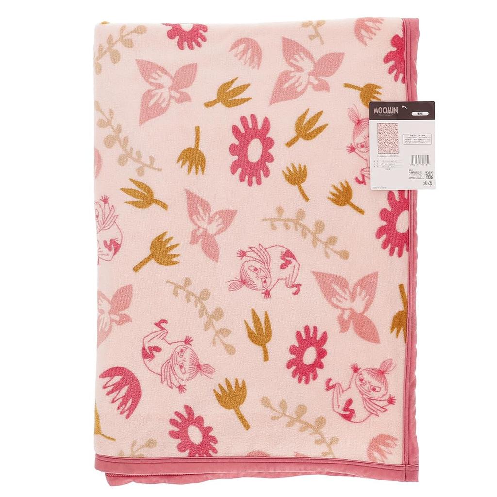 Marushin Moomin Little My Blanket in Herbal Pink, Cute Character Blanket, Fluffy and Stylish, 1475014300