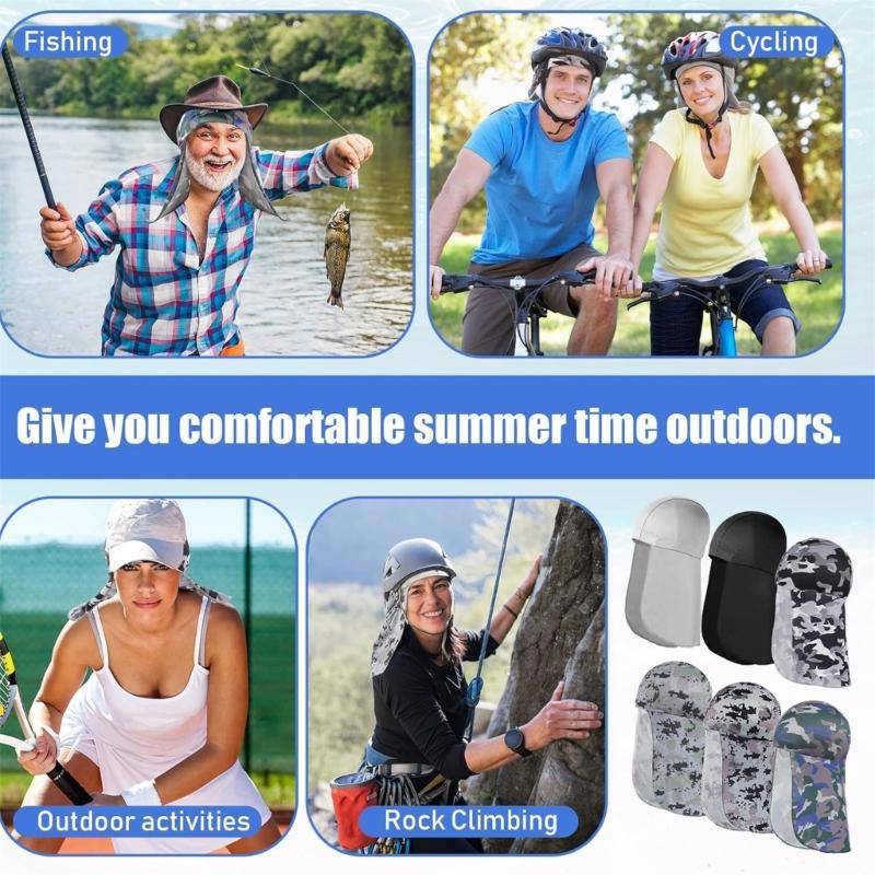 3PCS Sport Skull Cap Moisture Wicking Helmet Liner Hat For Men Women And Kids Sun Protections with Neck Shielding