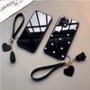 For OPPO A6 Pro A6X A6S Small Love Heart Hard Glass Back Cover For OPPO A5 Pro Schockproof Tassel Wrist Phone Case