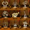 3D Plate Led Lamp Creative Night Lights Novelty Illusion Night Lamp Table Lamp Home Decorative Gift