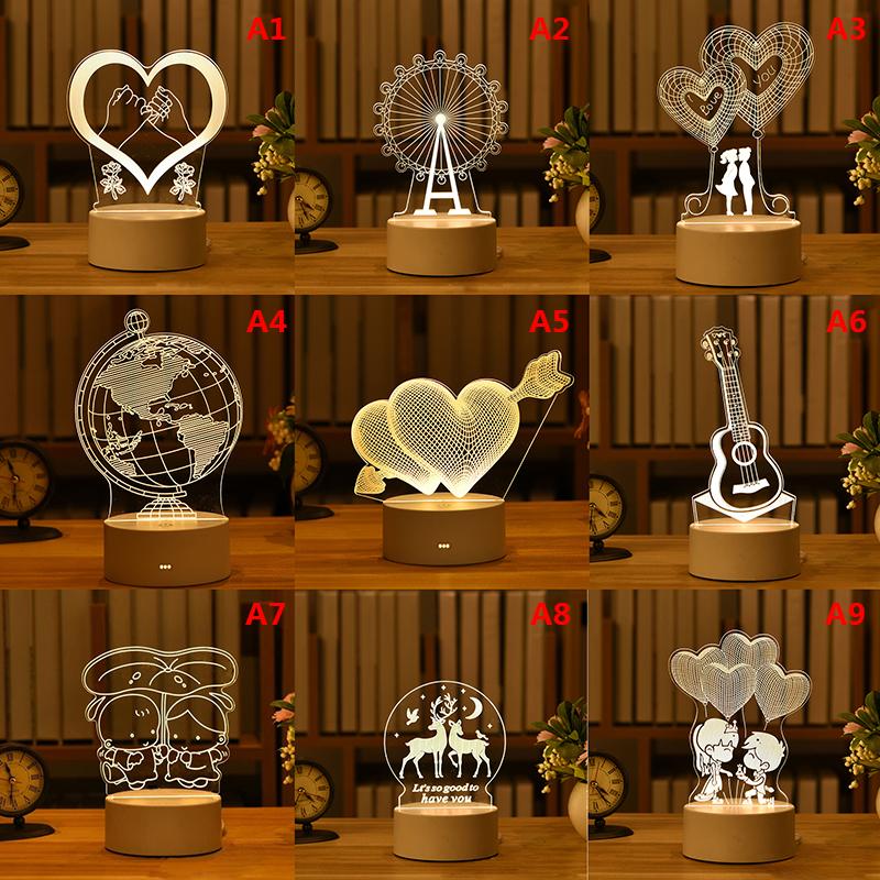 3D Plate Led Lamp Creative Night Lights Novelty Illusion Night Lamp Table Lamp Home Decorative Gift