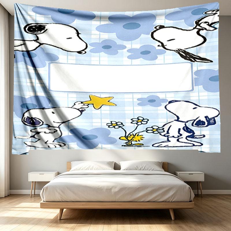 Snoopy Print Tapestry - Portable Wall Decor Cloth, for Home, Dorm, Travel, Bedroom, Living Room - Ideal Birthday Housewarming Gift