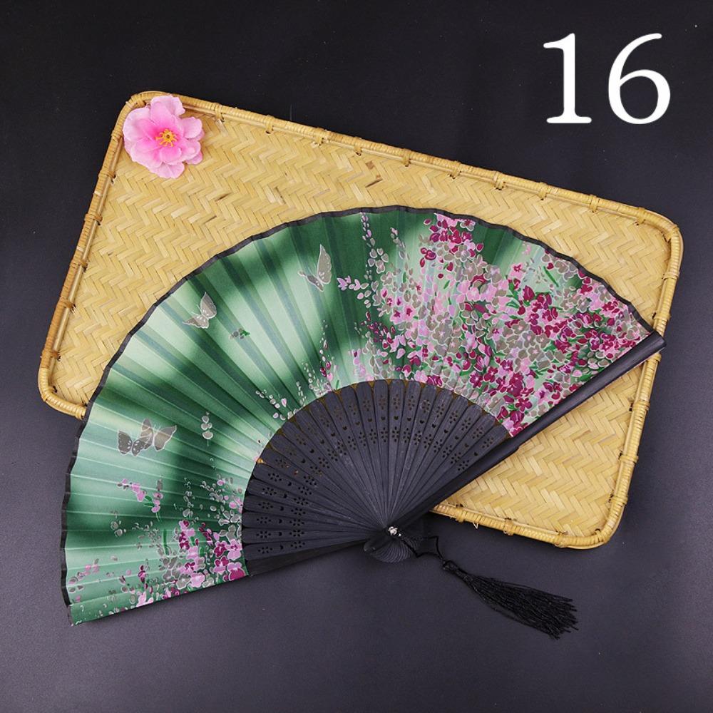 

Silk Material Silk Folding Fan Folding Design Chinese Pattern Fan Dance Ornaments 16