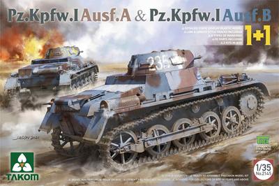 Takom 1/35 Scale German Army Panzer 1 Ausf. A & Ausf. B 2-Kit Set Plastic Model Kit TKO2145