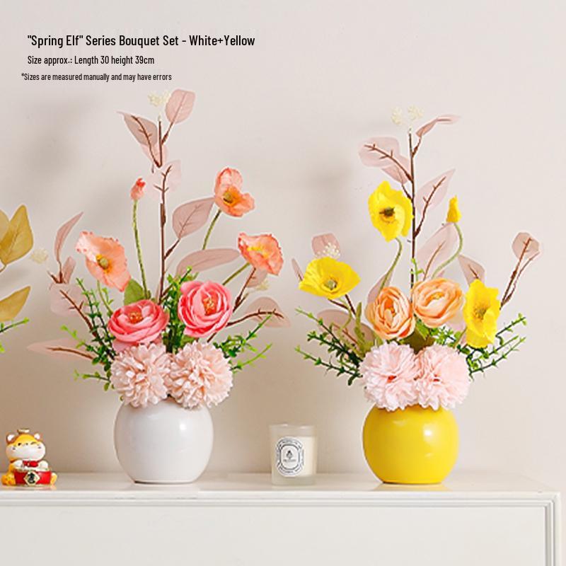 Nordic Artificial Flower Decor: Realistic Floral Arrangements for Living Room & Dining Table.