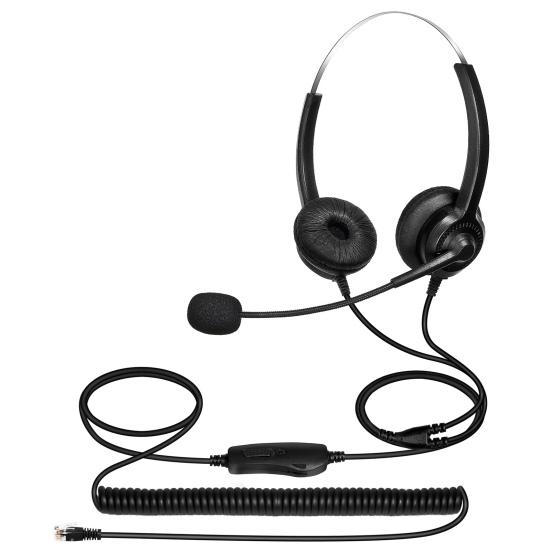H300D Telephone Headset Lossless Noise Reduction Breathable 3.5mm RJ9 Call Center Communication Binaural Headphone for Truck Driver Office